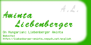 aminta liebenberger business card